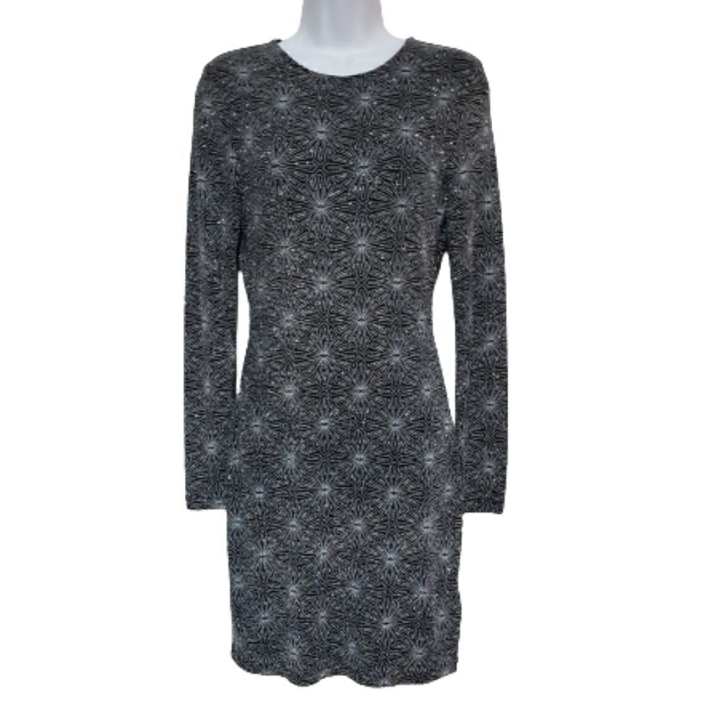 Divided by H&M Silver Sparkeling Dress with cut out back sz 10
